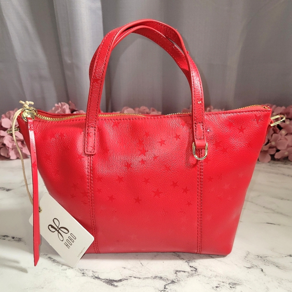 NWT HOBO Kingston Mini Red with Stars Convertible LE Bag